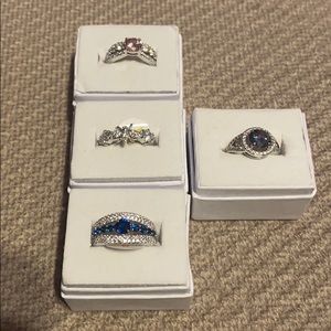 Beautiful Topaz and lab created crystal rings